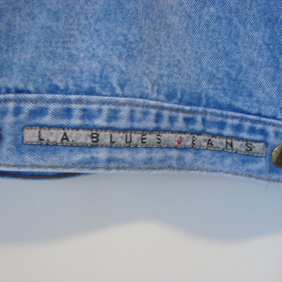 Vintage 80s 90s L.A. Blues Denim Jean Jacket Size Large - Picture 13 of 14